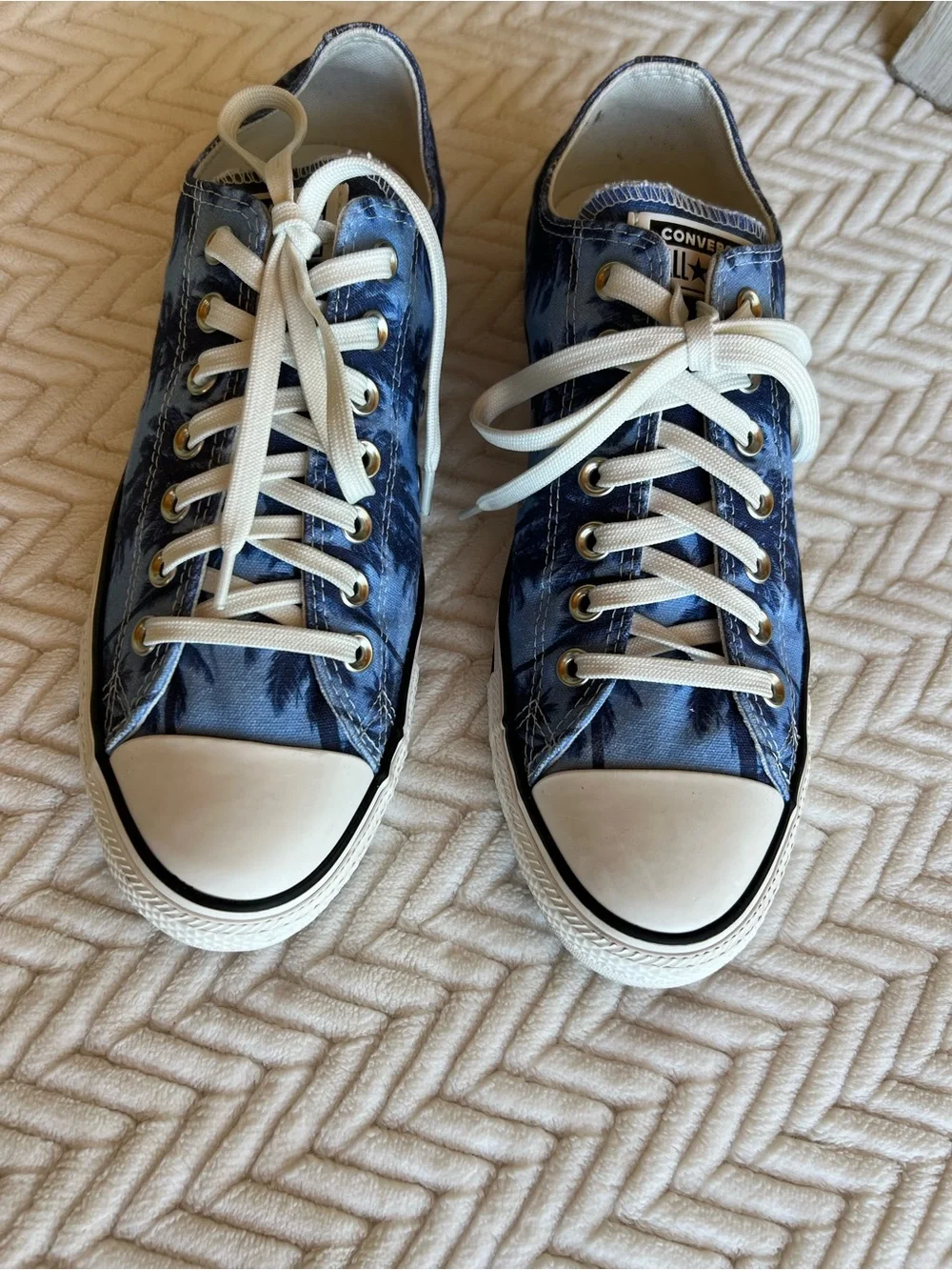Converse Low Top Sneakers - Blue Tie-Dye with White Accents